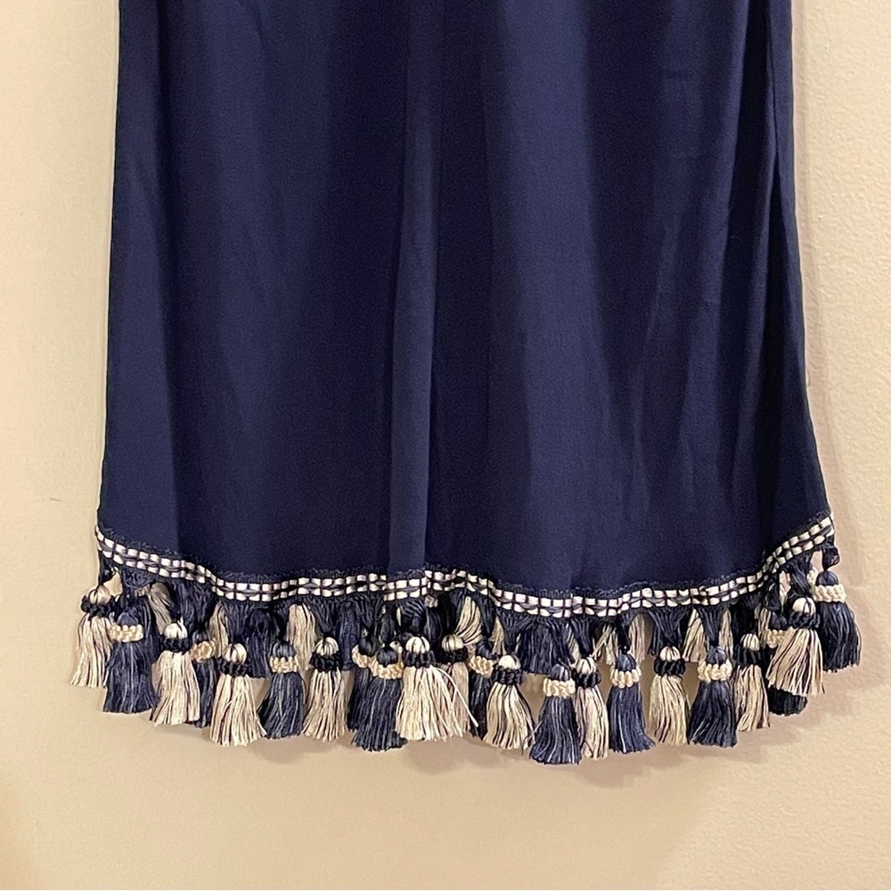 REFORMATION NWOT Taurus Tassel Mini Dress in Navy - Picture 4 of 6